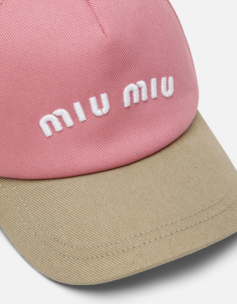 Miu Miu ツートーン コットン ドリル ベースボールキャップ (ぼうし