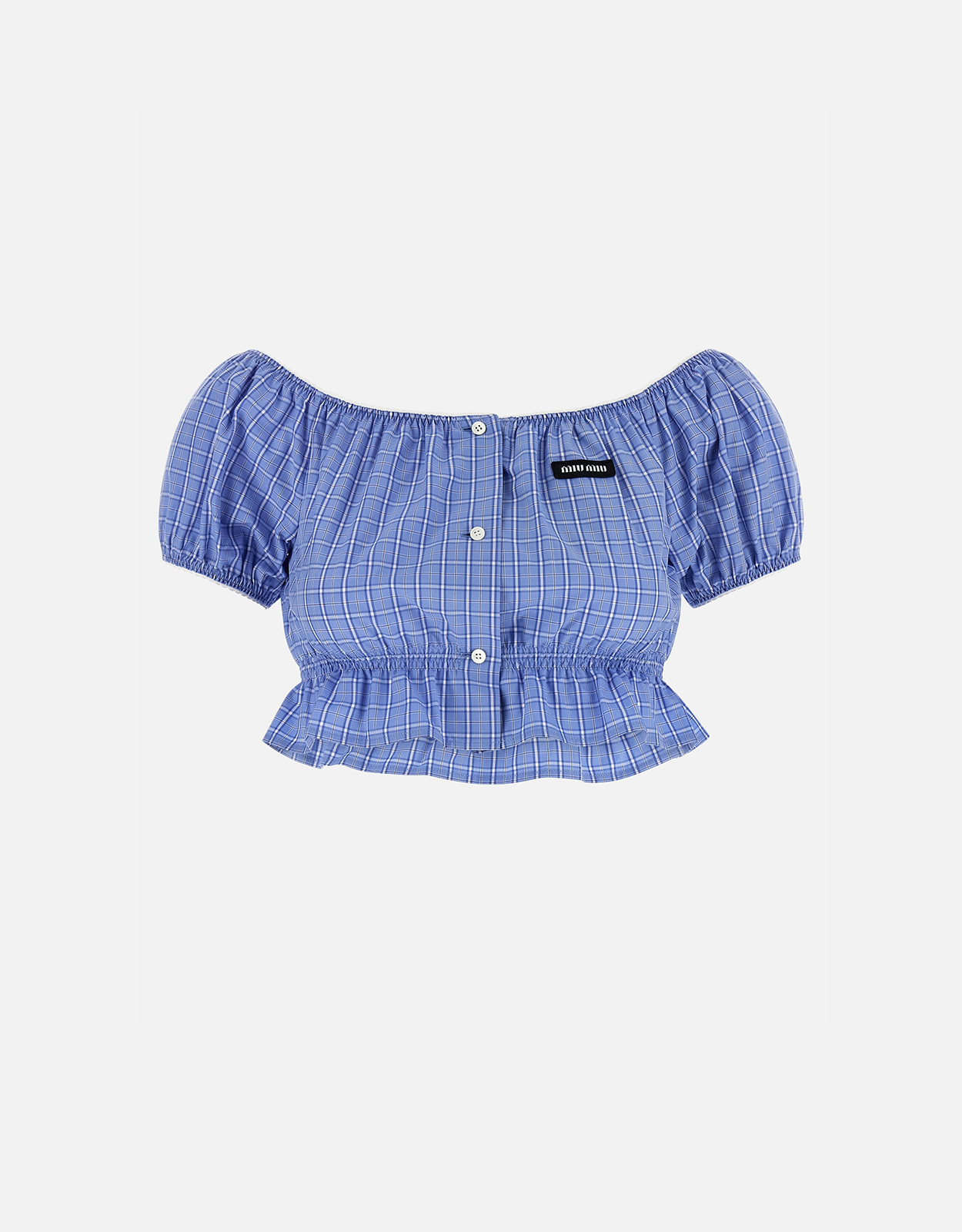 Miu Miu Check Poplin Crop Top - IT 34　ミュウミュウ チェック ポプリン クロップ トップ - IT 34 Miu