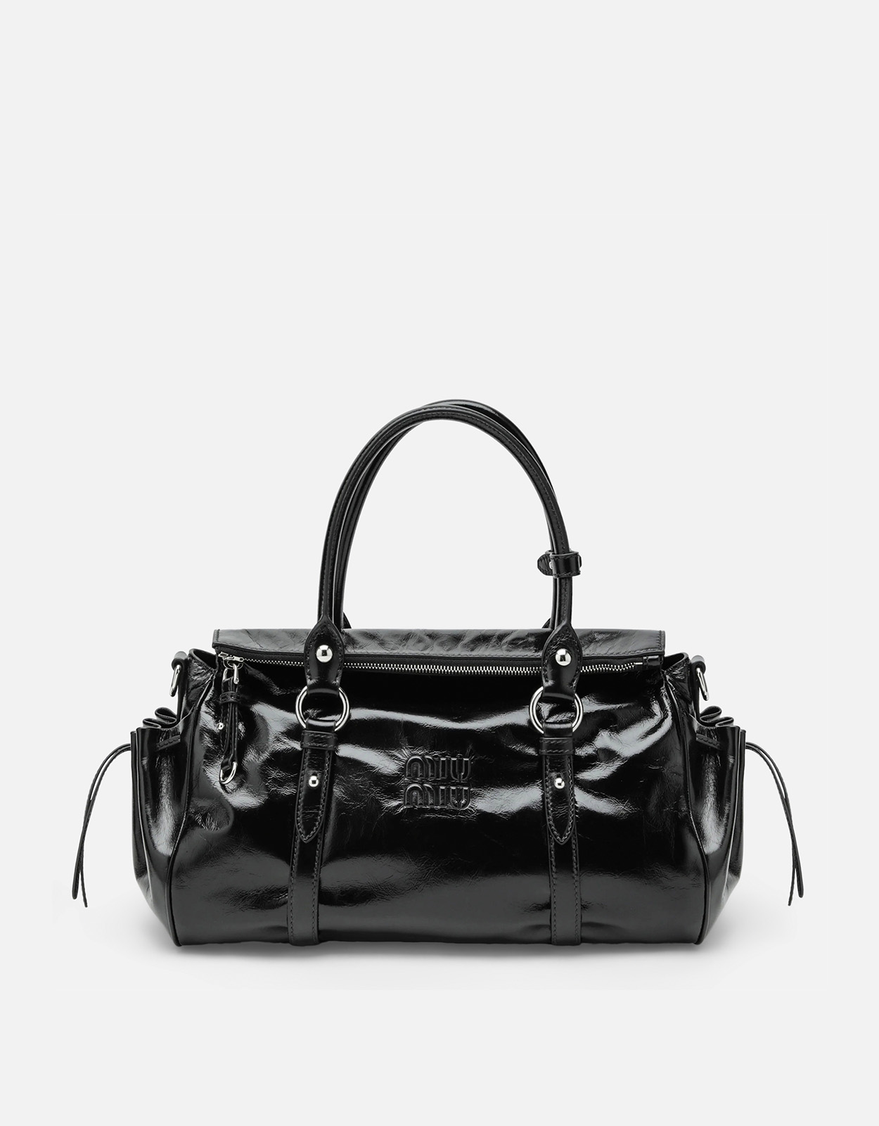 Miu Miu Large Glossy Leather Top-Handle Bag　ミュウミュウ ラージ グロッシー レザー トップハンドル バッグ Miu