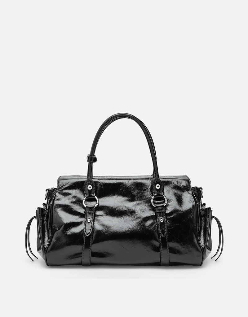 Miu Miu ラージ グロッシー レザー トップハンドルバッグ (トップス