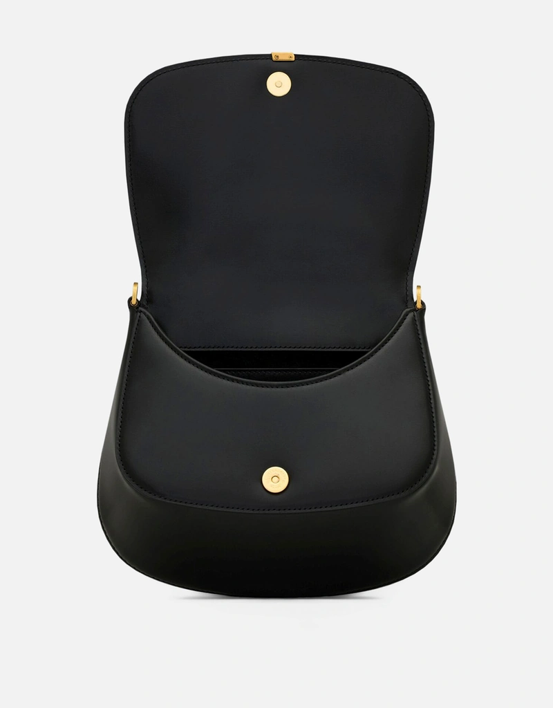 Saint Laurent ブラックレザーハンドバッグ SAINT LAURENT サンローラン バッグ LE 5 A 7 ミニ スムースレザー