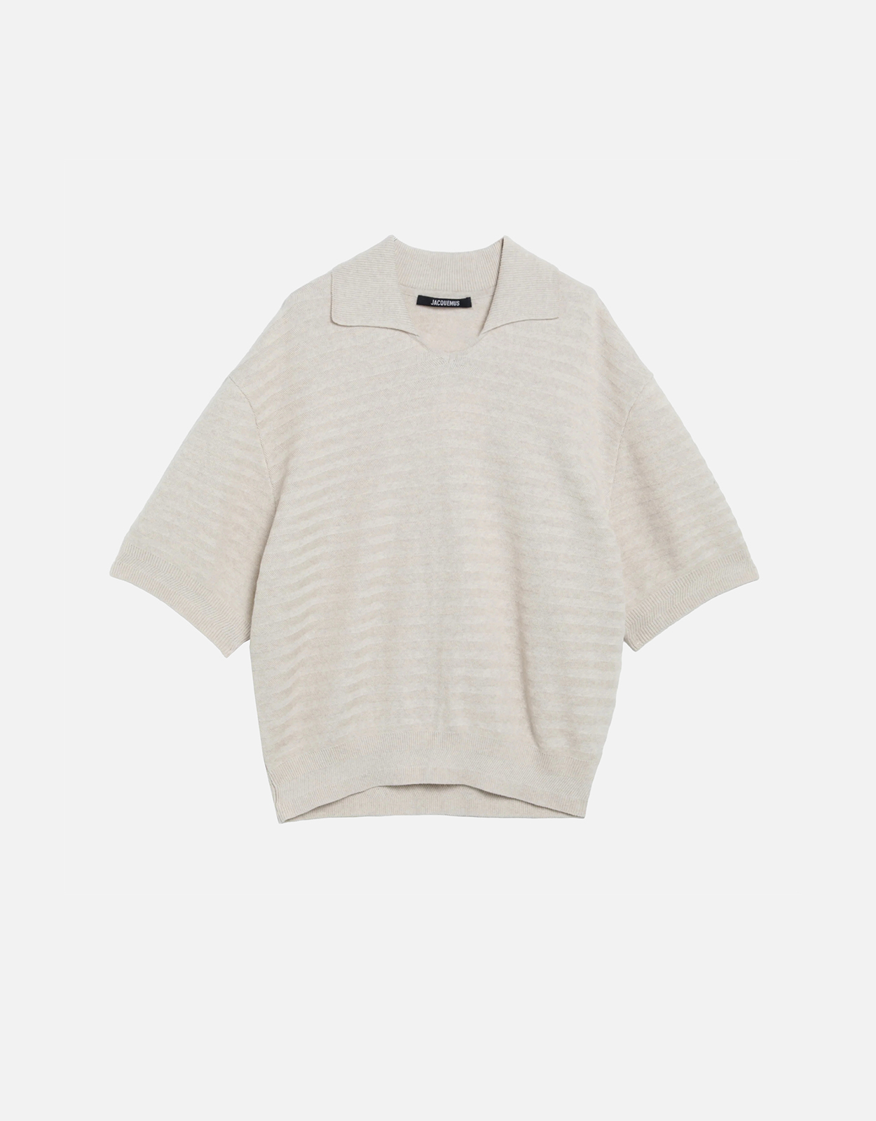 Jacquemus Men's Cotton Silk Knit Polo Shirt - M