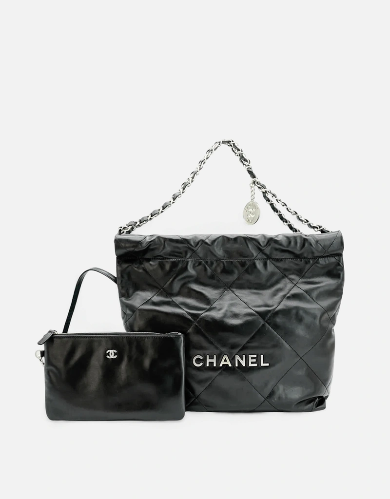 即日発送 ブラック ショルダーバッグ 22 Bag 39*42*8cm Chanel Chanel 22 小号 レザー ショルダーバッグ () IFCHIC.COM