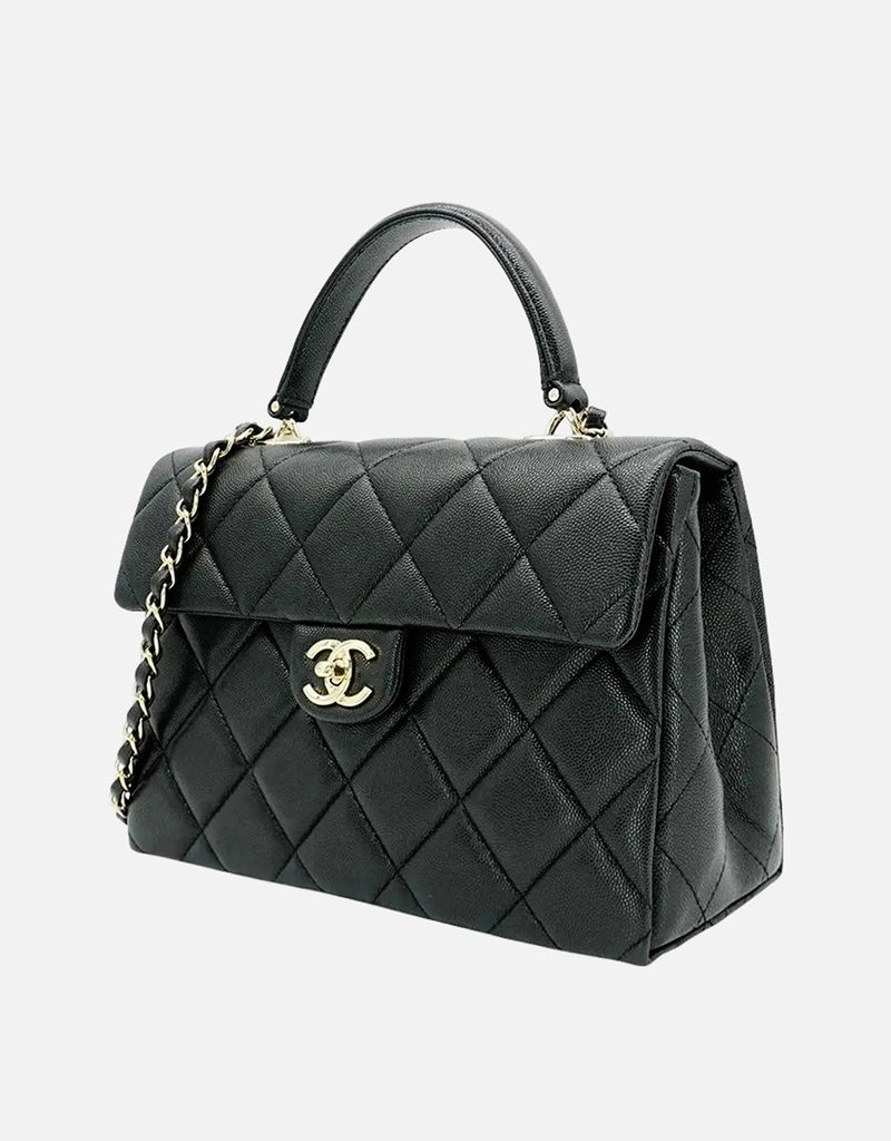 Chanel Kelly シボ革 ひねり留め ハンドル フラップ バッグ () IFCHIC.COM