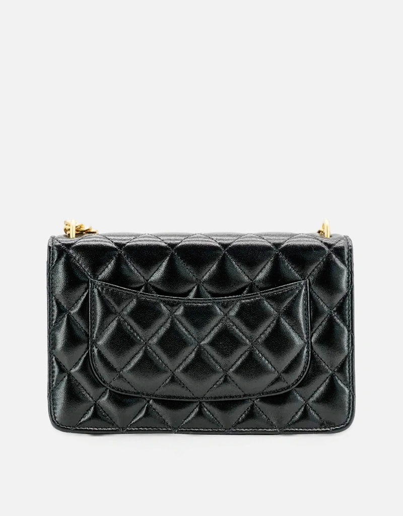 Chanel キルティング ラムスキン ハート 調節 ゴールドトーン クラスプ