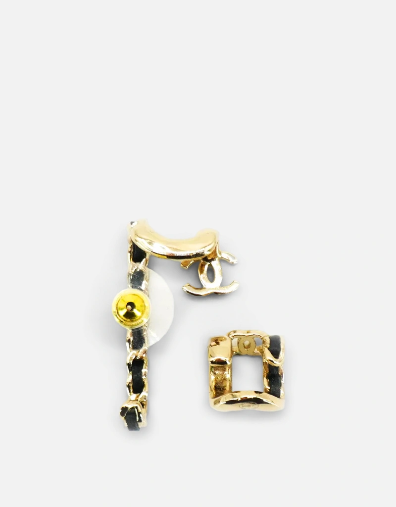 Chanel レザー チェーン CC イヤーカフ イヤースタッド () IFCHIC.COM