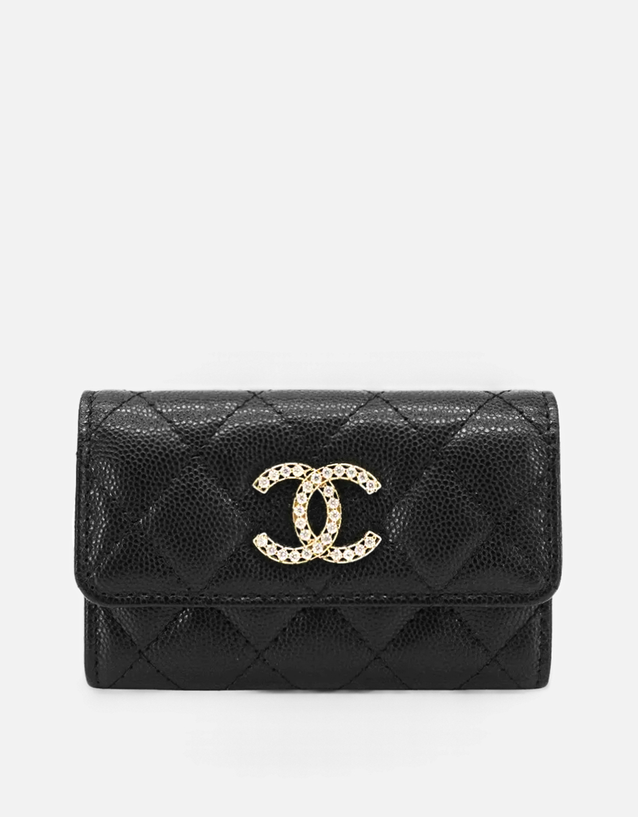 Chanel グレインレザー クリスタル Logo カードホルダー () IFCHIC.COM