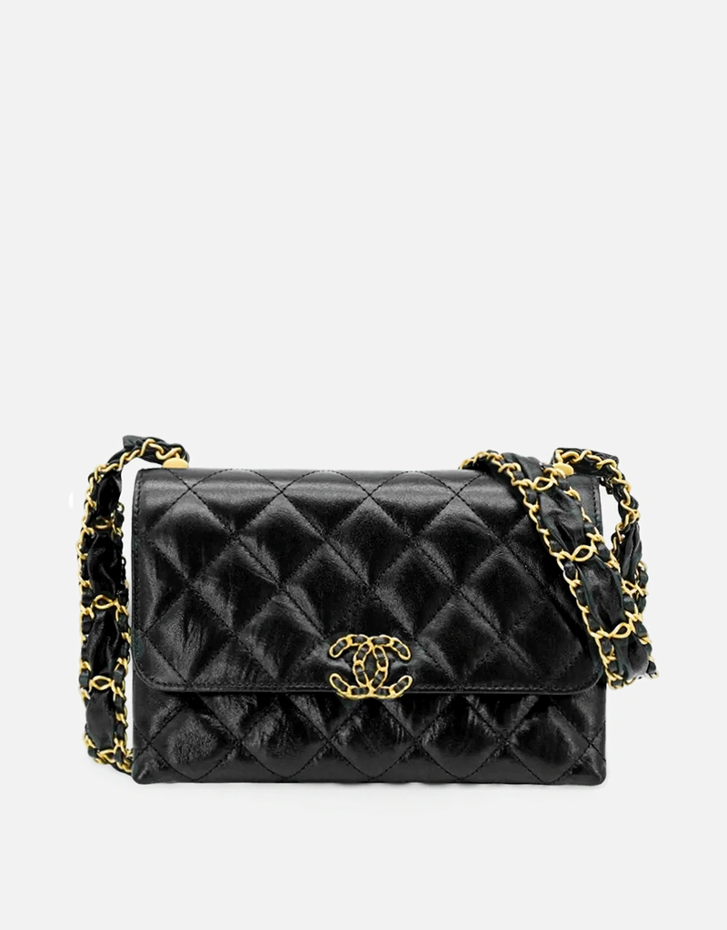 Chanel Chanel 19 シボ革 Logo 斜め掛けバッグ () IFCHIC.COM