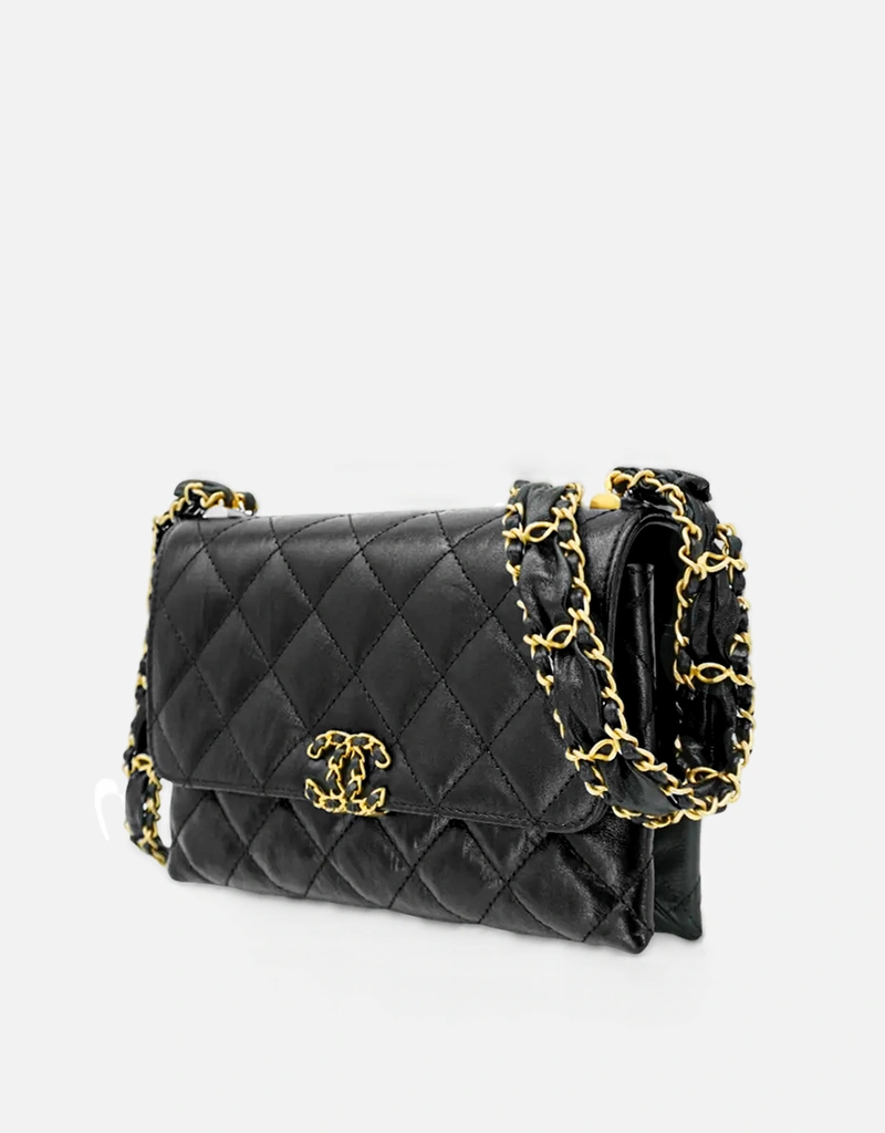 Chanel Chanel 19 シボ革 Logo 斜め掛けバッグ () IFCHIC.COM