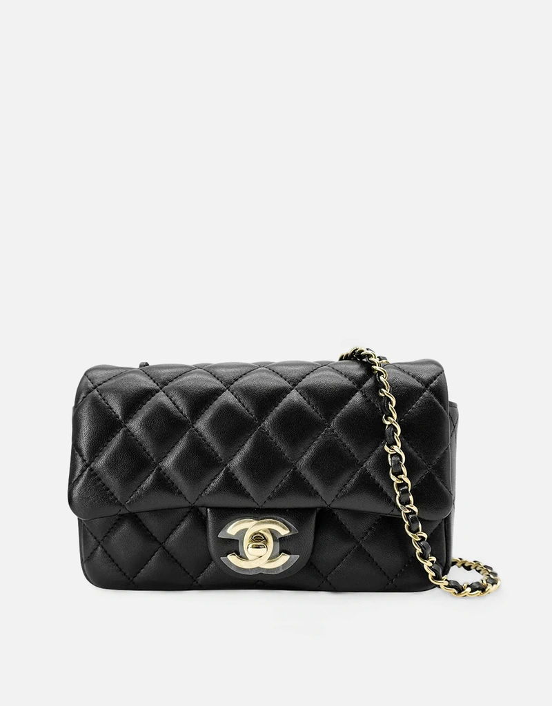 Chanel Mini Coco キルティング ラムスキン ターンロック 斜め掛け