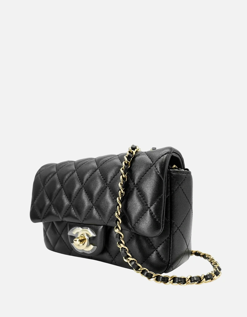 Chanel Mini Coco キルティング ラムスキン ターンロック 斜め掛け