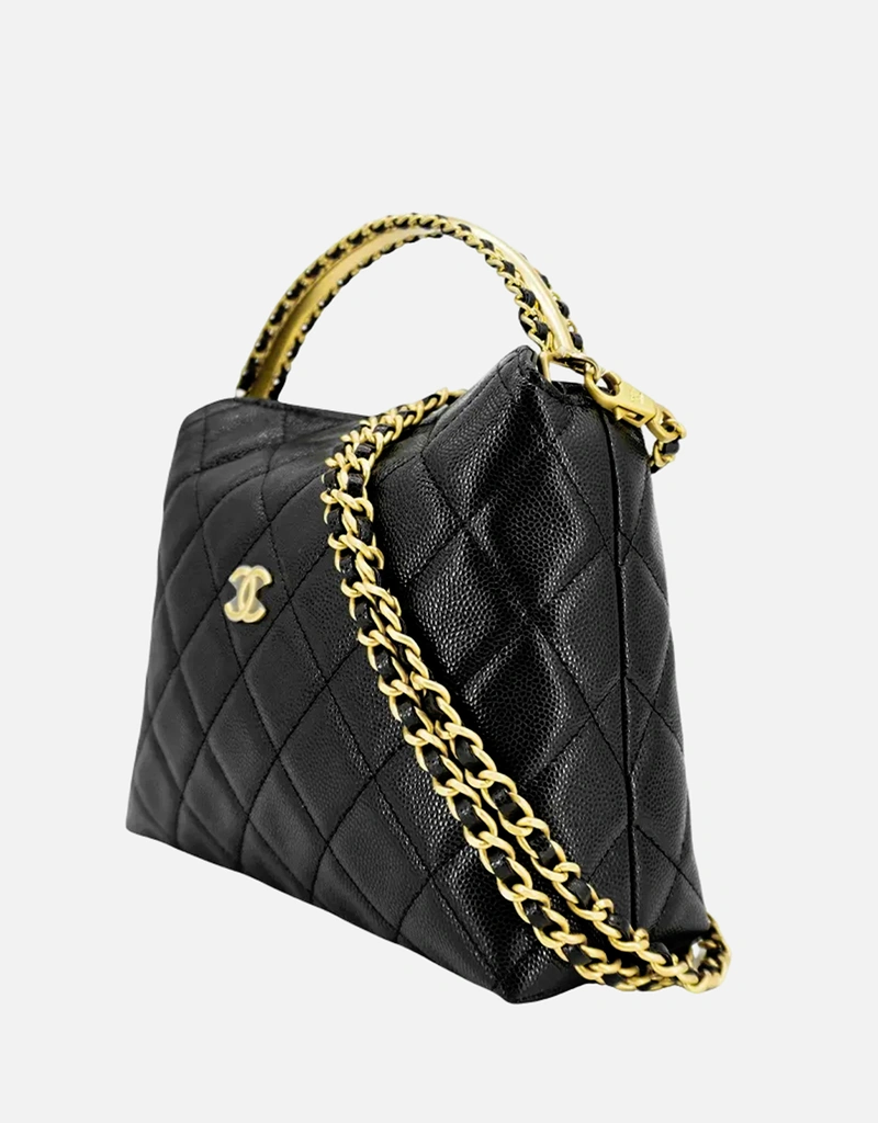 Chanel キルティング グレインレザー チェーン ハンドル 2WAY バッグ