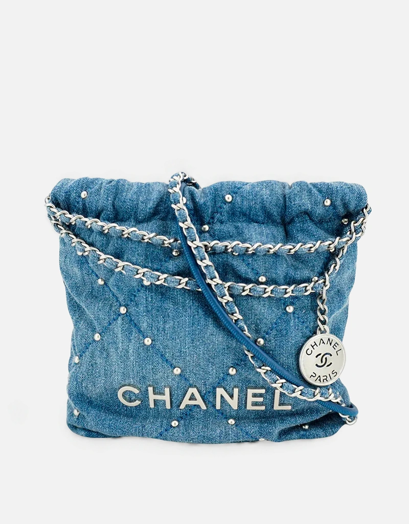 Chanel 22 Mini デニム パール 斜め掛けバッグ () IFCHIC.COM