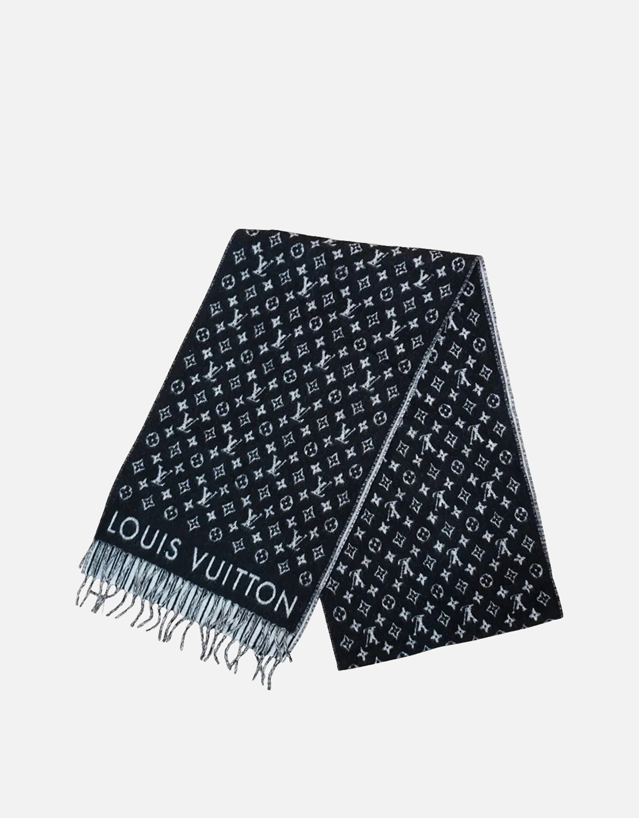 LOUIS VUITTON ロゴデザインマフラー Louis Vuitton Logo ストライプ ウール マフラー () IFCHIC.COM