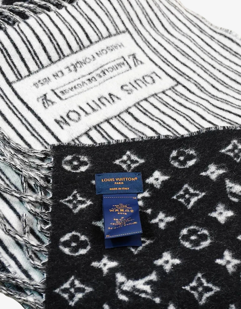 Louis Vuitton Logo ストライプ ウール マフラー () IFCHIC.COM
