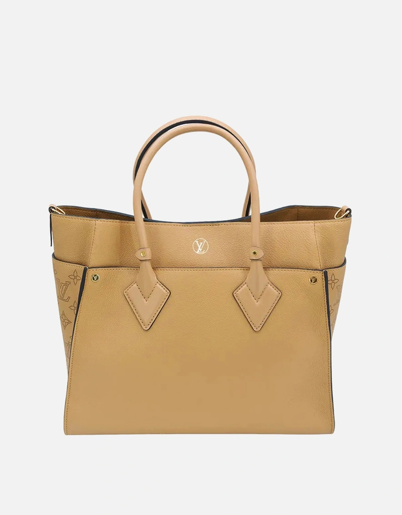 まる子様ルイヴィトンオンマイサイドノアール Louis Vuitton On My Side Gm カーフレザー ターンロック バッグ