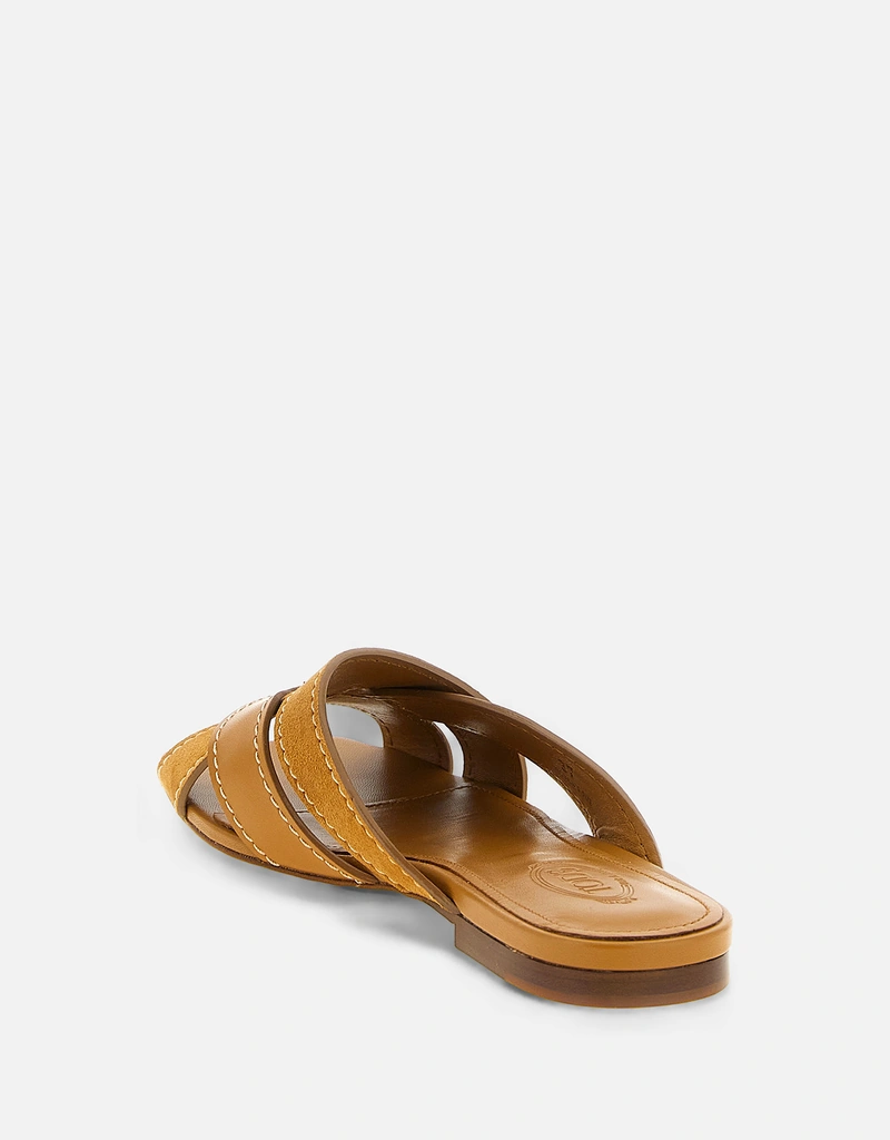 Tod's スムースレザー And スエード サンダル () IFCHIC.COM