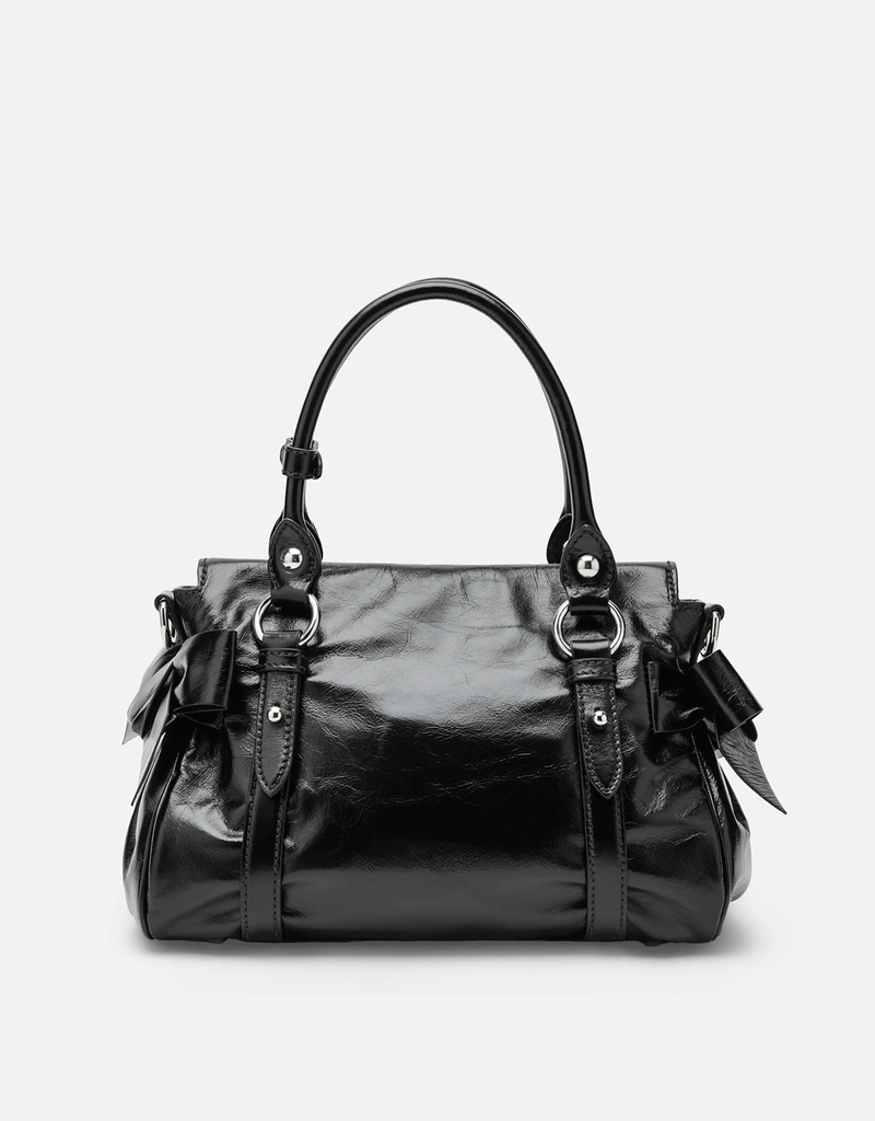 Miu Miu ミディアム グロッシーレザー トップハンドルバッグ (トップス