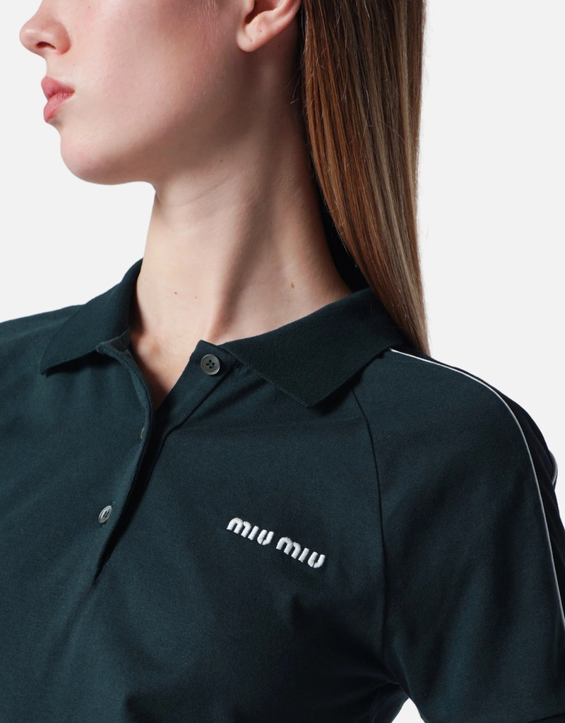 Miu Miu ツートンジャージーポロシャツ (すべての新品) IFCHIC.COM