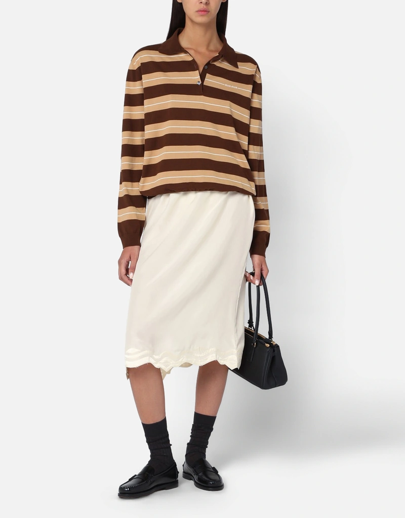 Miu Miu コットンニットポロシャツ (すべての新品) IFCHIC.COM