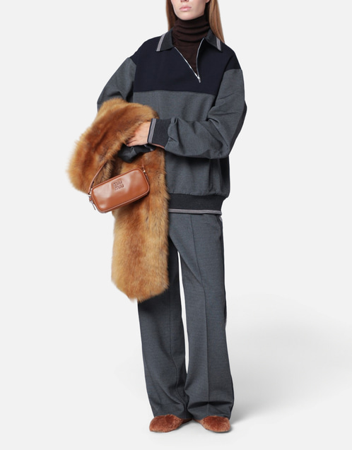 Miu Miu アンスラサイトニットストレートレッグパンツ (パンツ) IFCHIC.COM