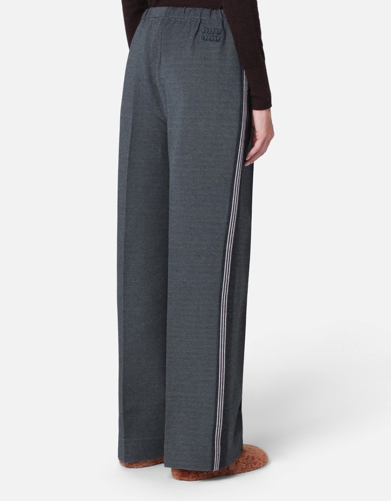 Miu Miu アンスラサイトニットストレートレッグパンツ (パンツ) IFCHIC.COM