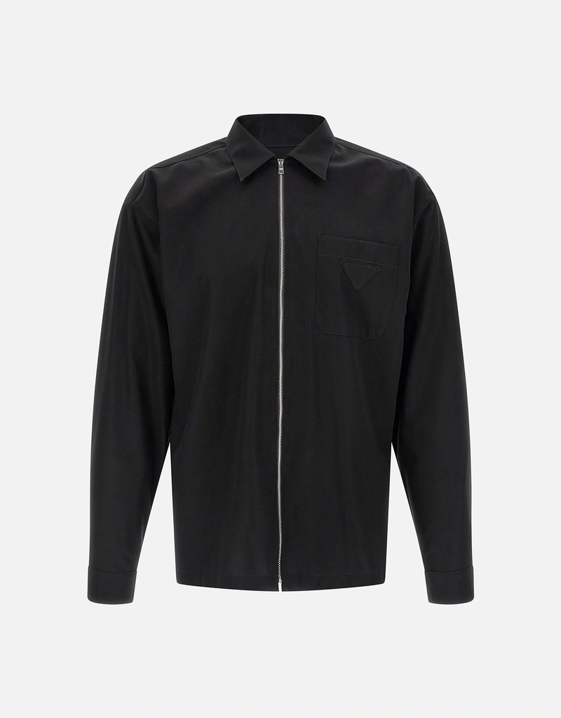 Prada メンズコットンルーズフィットジッパーシャツ (すべての新品
