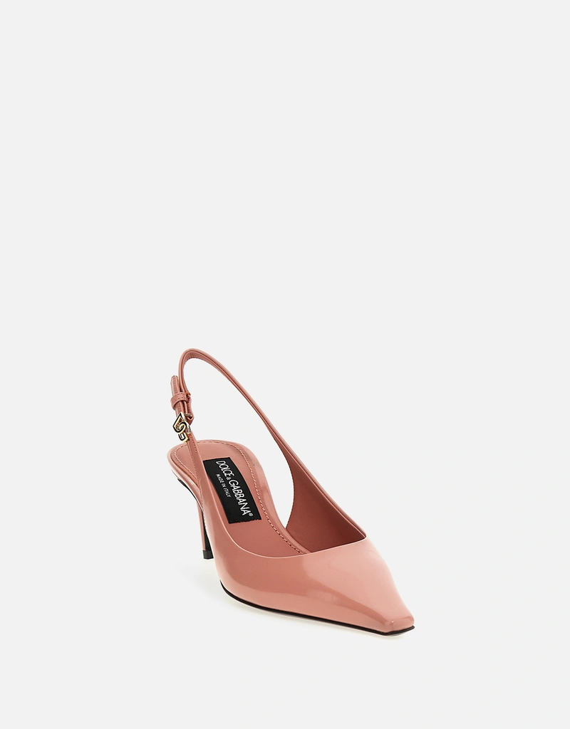 Dolce & Gabbana DG Calfskin Pointed-Toe Slingback Pumps () IFCHIC.COM