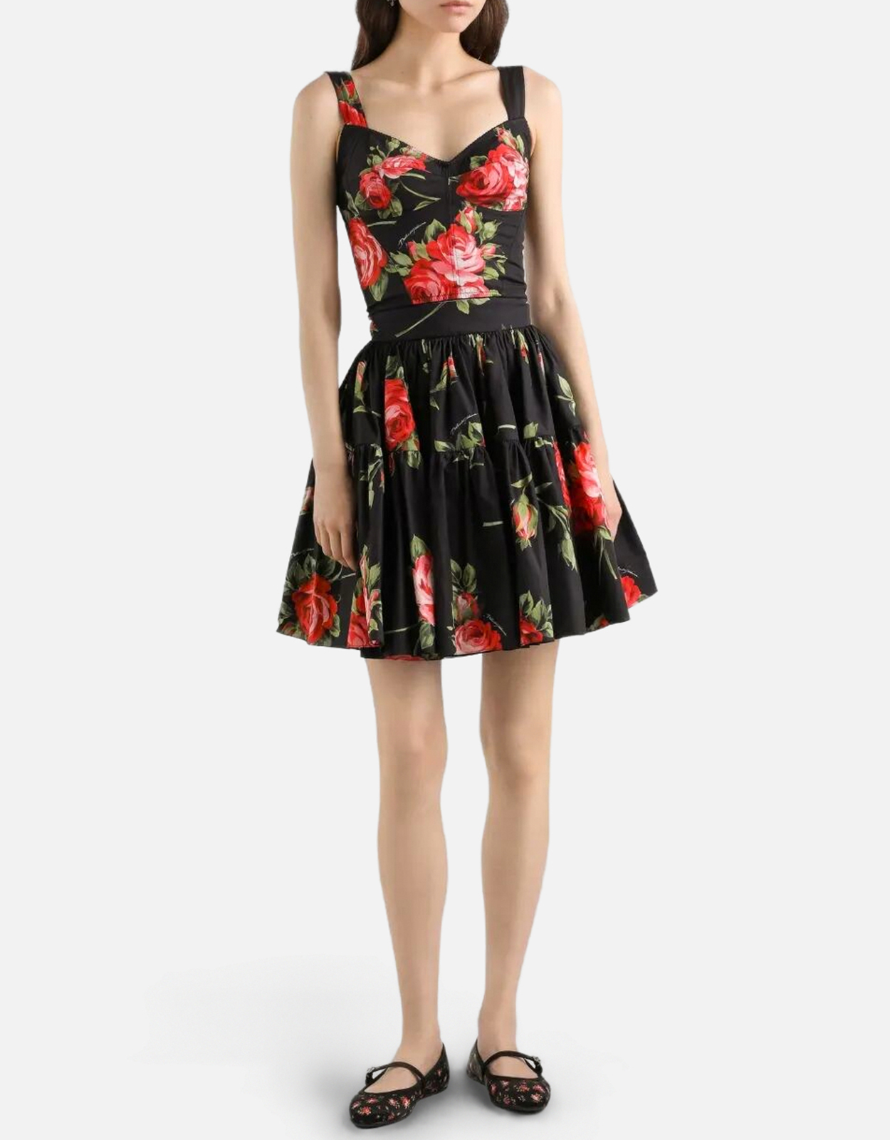Dolce & Gabbana Rose Bouquet-Print Cotton Mini Skirt (All New In