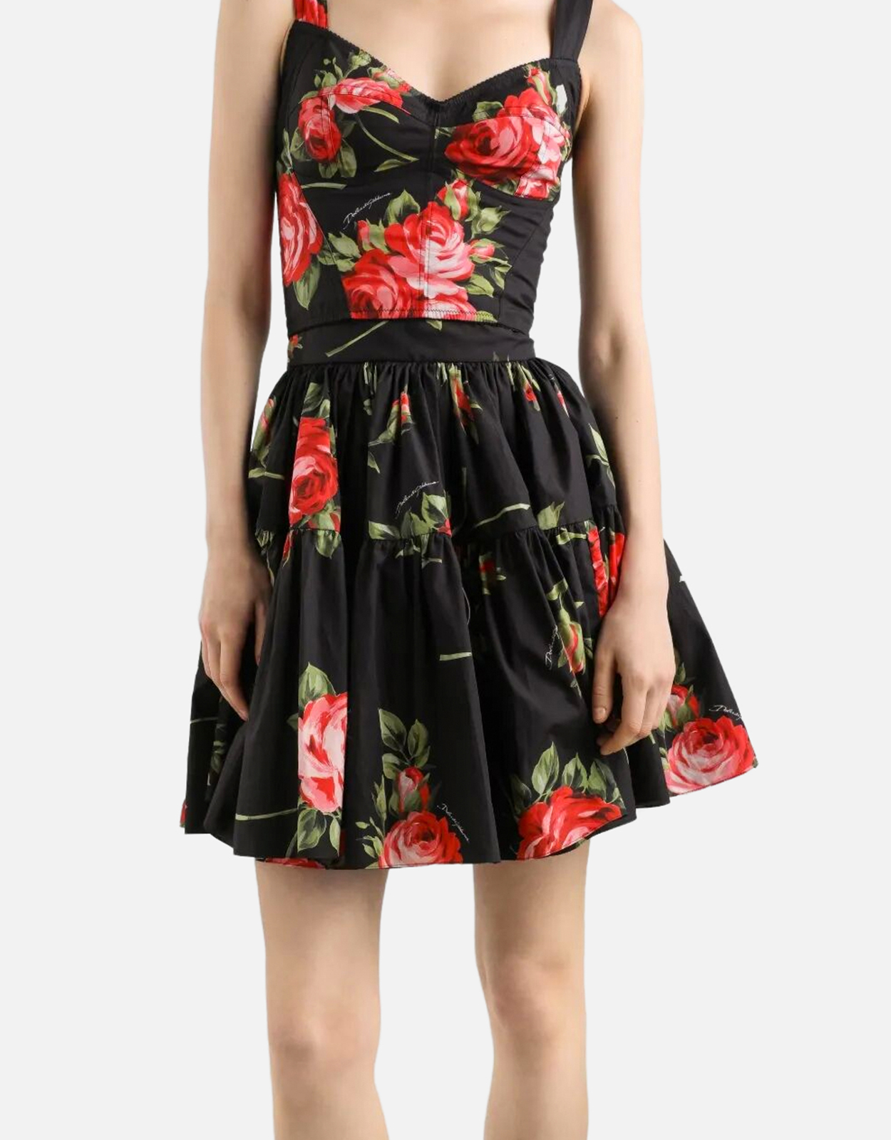 Dolce & Gabbana Rose Bouquet-Print Cotton Mini Skirt (All New In