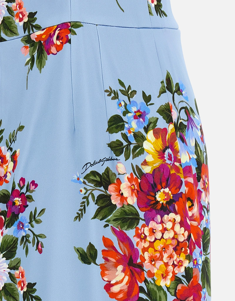 Dolce & Gabbana Mazzo Di Fiori Print Satin Dress (All New In) IFCHIC.COM