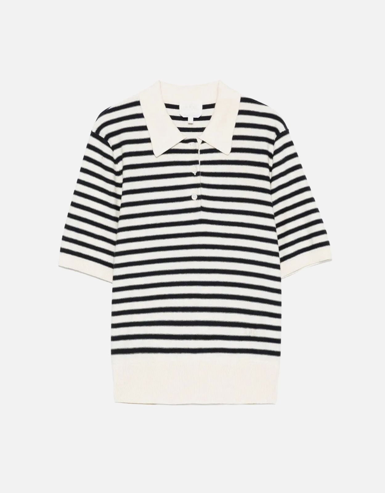 A.P.C. Ruby Striped Cotton Cashmere Polo Shirt - S　A.P.C.ルビーストライプコットンカシミヤポロシャツ - S A.P.C.