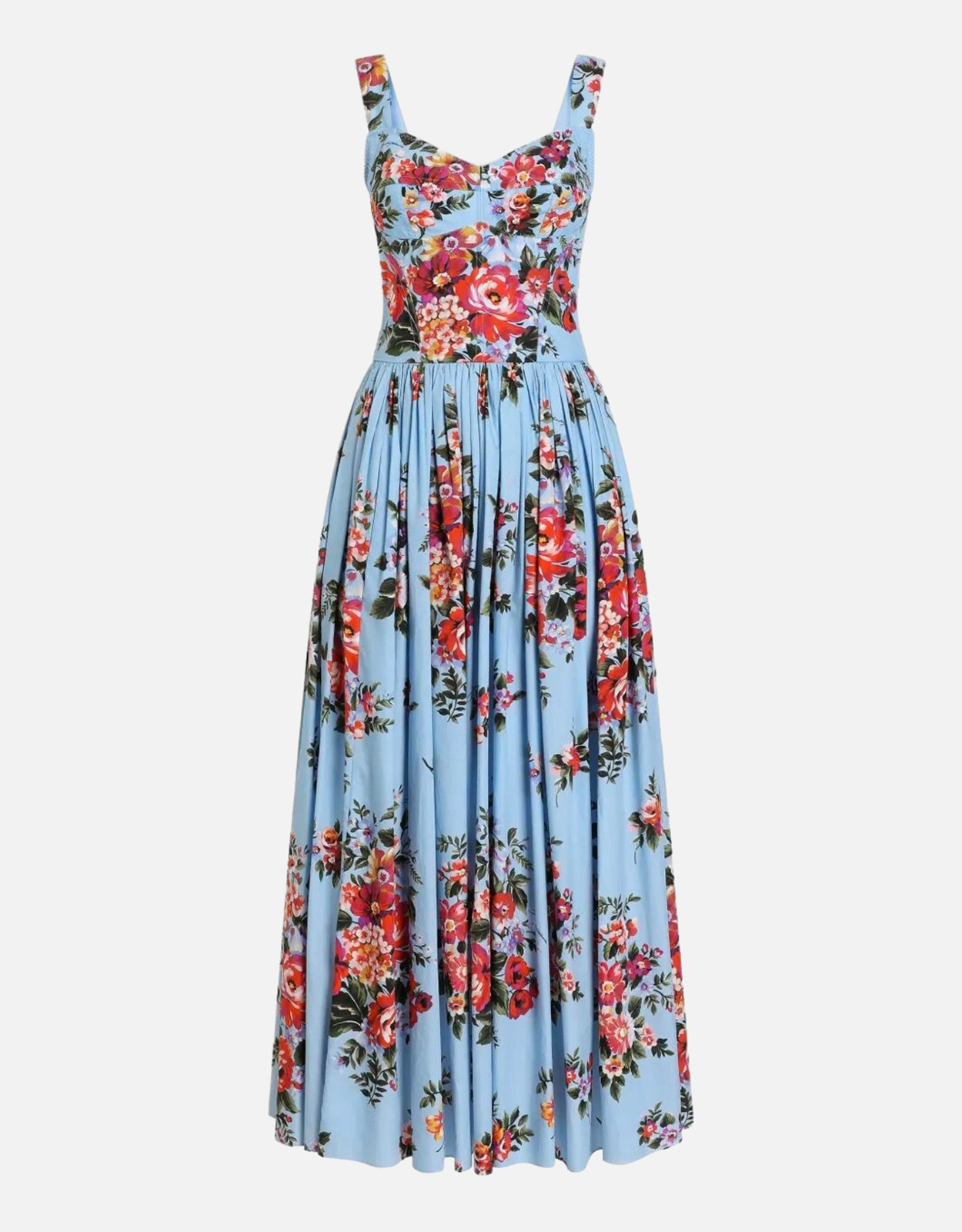 Dolce & Gabbana フラワーブーケ柄コットンロングドレス (すべての新品