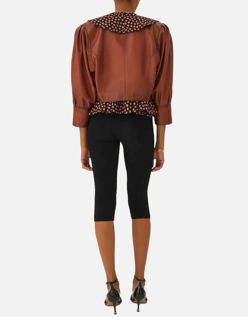Chloé クロップドカラーなしレザージャケット (すべての新品) IFCHIC.COM
