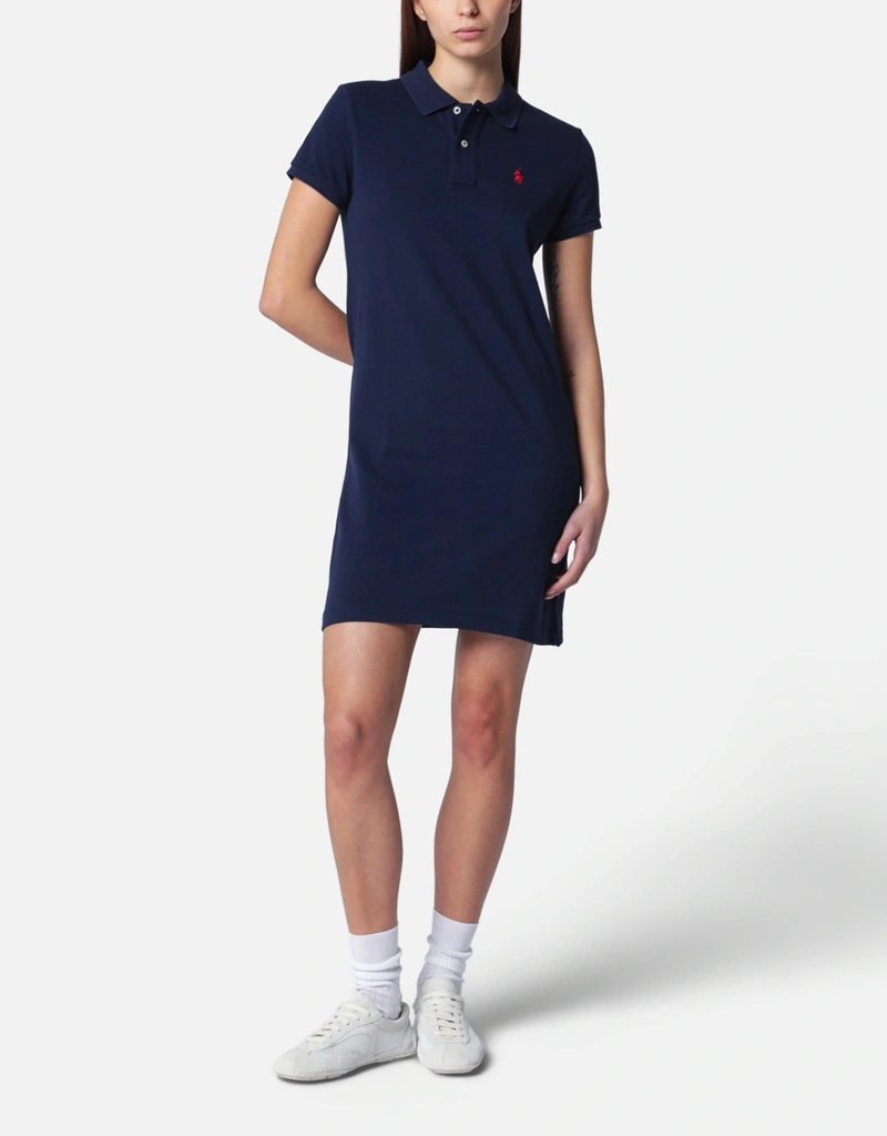 Polo Ralph Lauren ミニ ネイビーポロコットンワンピース (ドレス