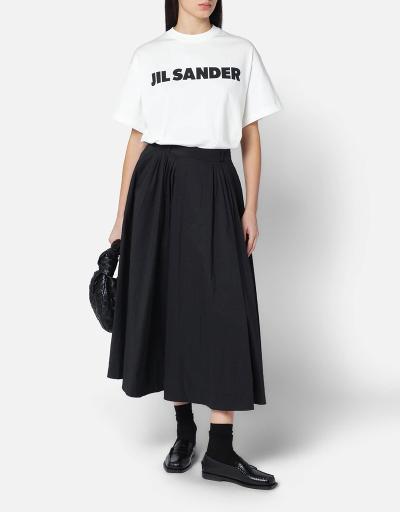 Jil Sander ホワイト ワイドTシャツ ロゴ入り (トップス) IFCHIC.COM