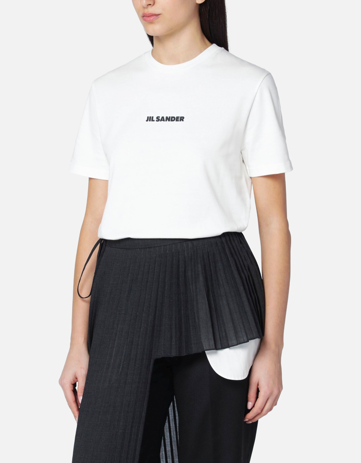 Jil Sander ホワイトロゴプリントコットンTシャツ (トップス) IFCHIC.COM