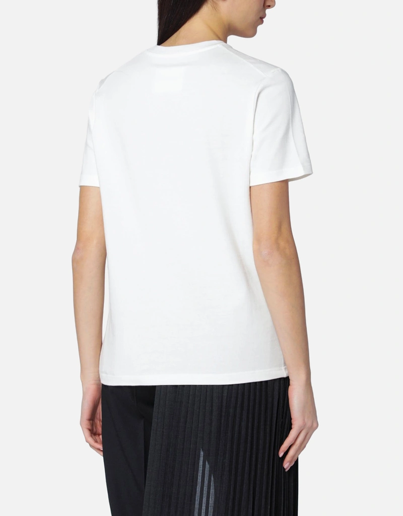 Jil Sander White Logo Print Cotton T-Shirt (Tops) IFCHIC.COM