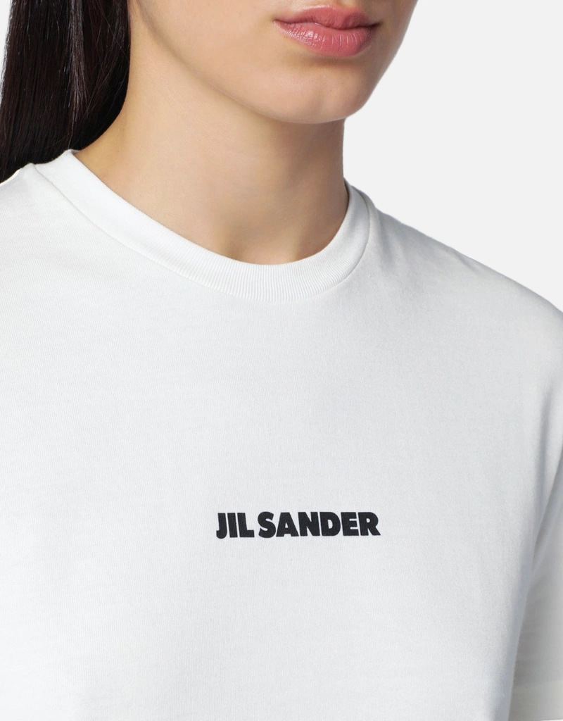 Jil Sander ホワイトロゴプリントコットンTシャツ (トップス) IFCHIC.COM