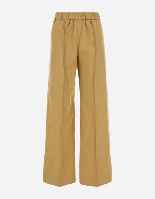 JIL SANDAR ベージュ ワイドレッグキュロット Jil Sander コットンワイドレッグパンツ (すべての新品) IFCHIC.COM