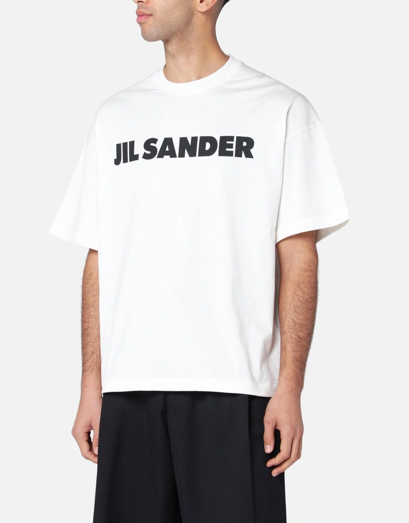 Jil Sander メンズ ホワイト ボクシー コットンTシャツ (シャツ