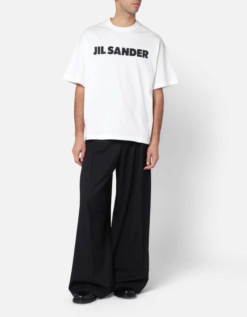 Jil Sander メンズ ホワイト ボクシー コットンTシャツ (シャツ