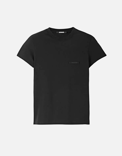 Jacquemus Grosgrain Logo Fitted Stretch Cotton Short-Sleeve T