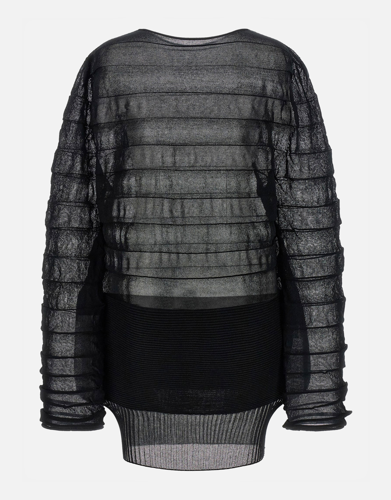 Issey Miyake Moving Knit コットン混紡 ラウンドネック 長袖トップ