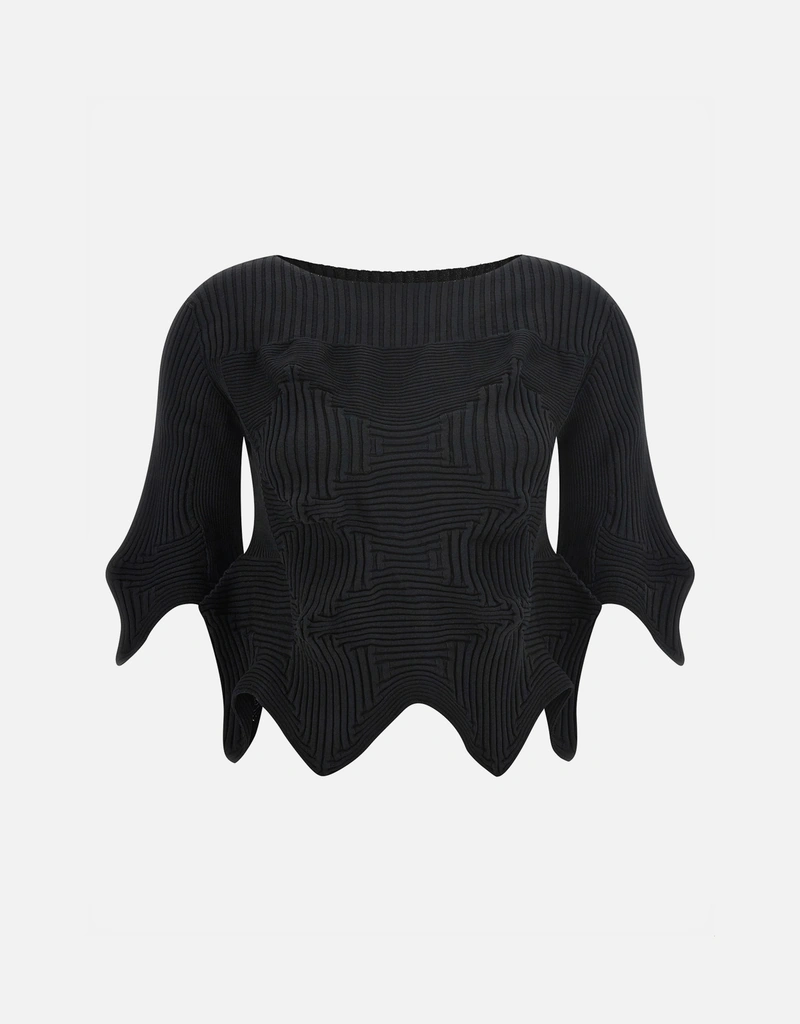 トップス ISSEY MIYAKE LINKAGE Issey Miyake Linkage ニット クロップド トップ (すべての新品