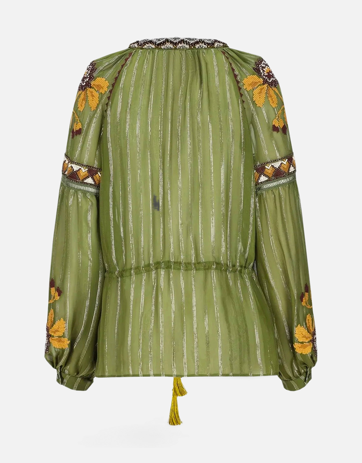 Valentino Garavani 刺繍Lurexシルクシャツ (トップス) IFCHIC.COM