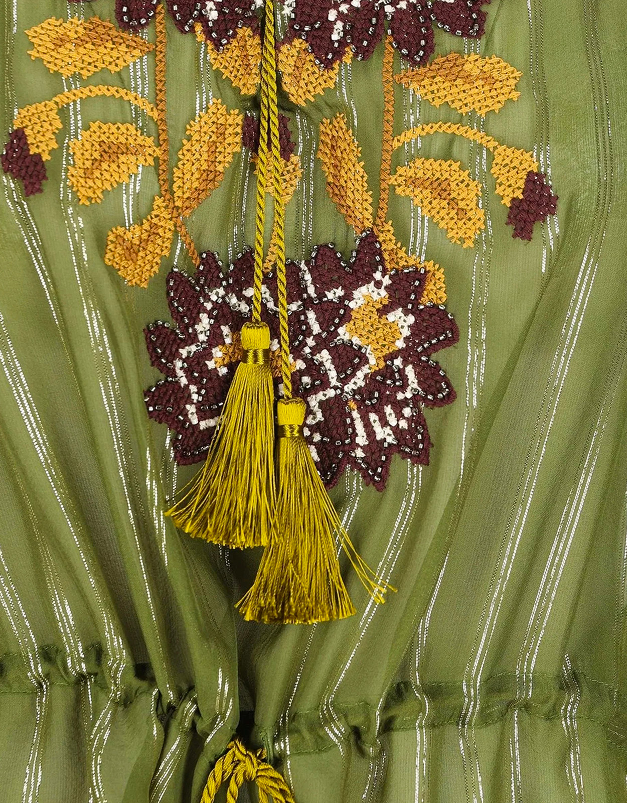 Valentino Garavani 刺繍Lurexシルクシャツ (トップス) IFCHIC.COM