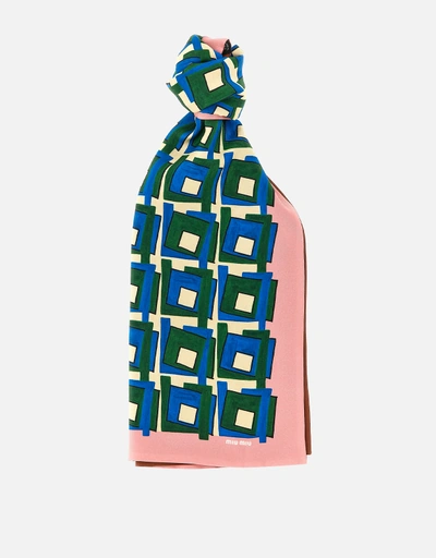 Miu Miu プリントシルクツイルスカーフ (スカーフ) IFCHIC.COM