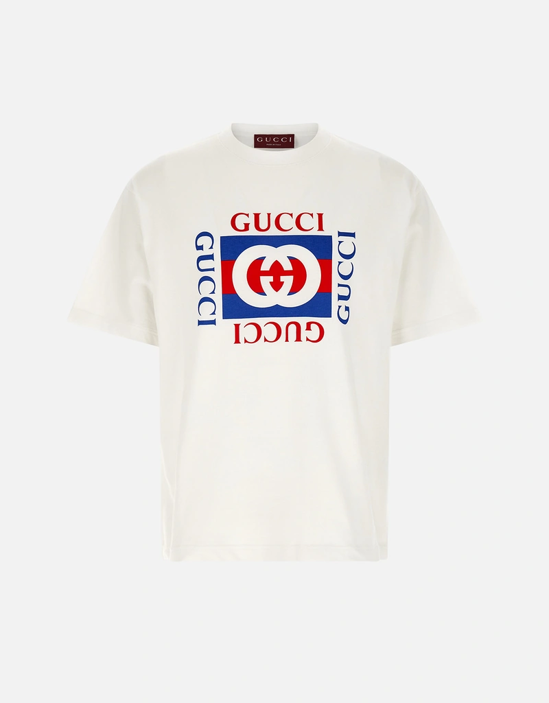 GUCCI ロゴプリント Tシャツ　サイズ8 Gucci Men's Logo Print Cotton T-Shirt (All New In) IFCHIC.COM