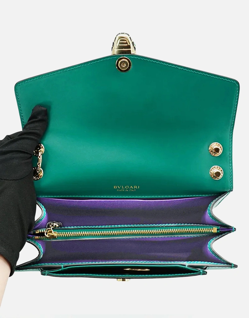 Bvlgari Serpenti Forever カーフレザー チェーン ショルダーバッグ